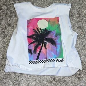 Vans girl white tank top size L